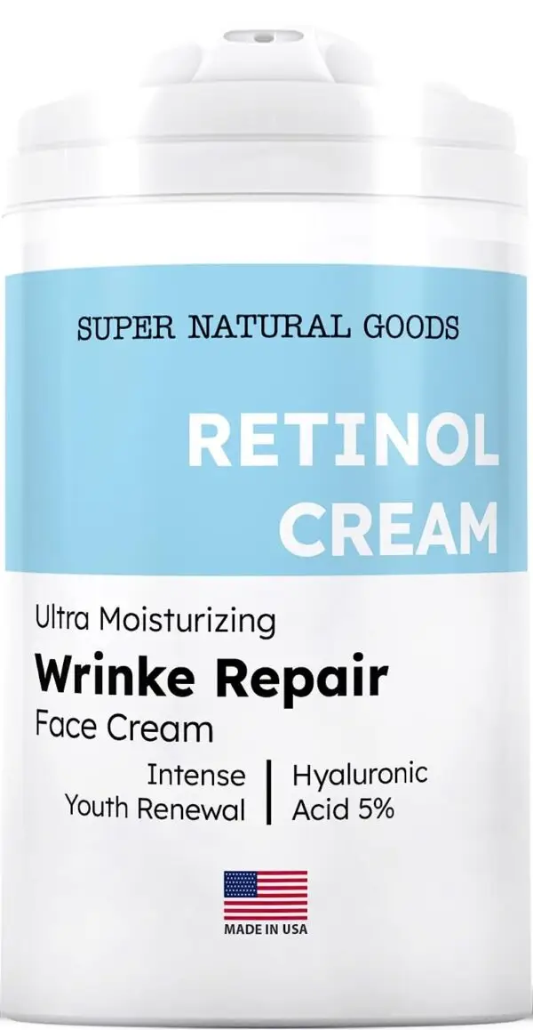 Wrinkle Repair Retinol Face Moisturizer (1.7oz) Day + Night Anti-Aging Face Cream with Hyaluronic Acid to Improve Fine Lines, Dark Spots, Wrinkles - Sensitive Skin + All Skin Types by SNG